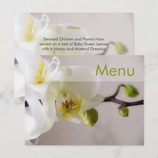Orchidée blanche ・ Carte postale Menu (Devant / Derrière)