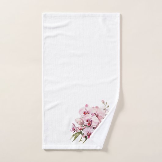 Orchidée blanche et rose (Serviette à main)