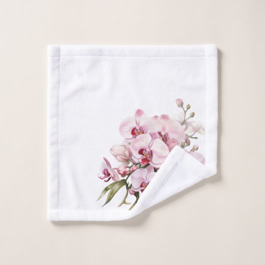 Orchidée blanche et rose (Gant de toilette)
