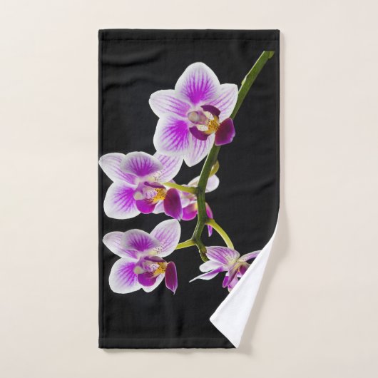 Orchidée blanche et violette (Serviette à main)