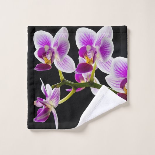 Orchidée blanche et violette (Gant de toilette)