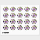 Orchidée blanche et violette sur un autocollant (Feuille)