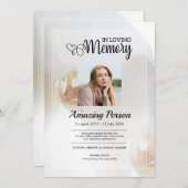 Orchidée blanche Ordre funéraire Invitation (Devant / Derrière)