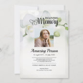 Orchidée blanche Ordre funéraire Invitation (Devant)