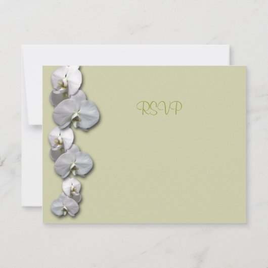 Orchidée blanche RSVP 5.5x4.25 Invitation (Dos)