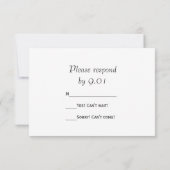 Orchidée blanche sur carte de réponse RSVP de mari (Dos)