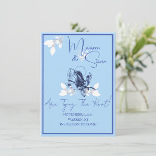 Orchidée Bleu & Blanc Enregistrer La Carte Mariage