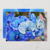 Orchidée Bleue Serez-Vous Mon Invitation D'Épouse (Devant / Derrière)