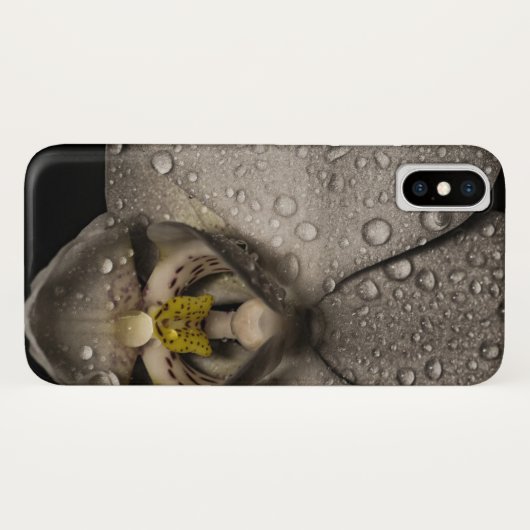 Orchidee bloem grijs zwart elegant Case-Mate iPhone case (Achterkant (horizontaal))