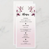 Orchidee Bloem Roze & Wit Bruiloft Menu (Voorkant / Achterkant)