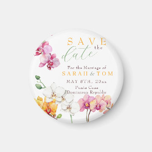 Orchidee Bloem Save the Date Magneet