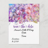 Orchidee bloem Verjaardag Save the Date briefkaart