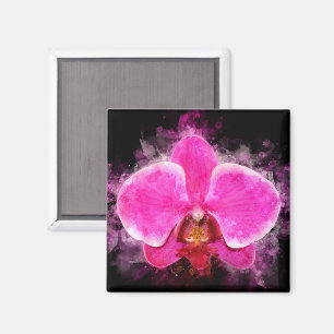 Orchidee bloem waterverf - roze bb 02 magneet