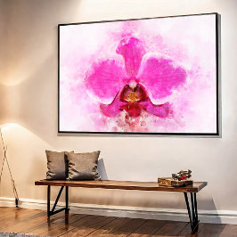 Orchidee bloem waterverf - roze wb 02 foto afdruk