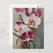 Orchidee bloemen briefkaart (Voorkant / Achterkant)