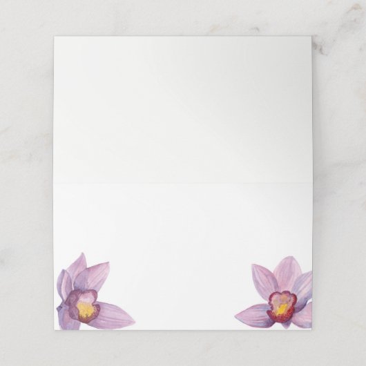 Orchidee bloemen zitkaart. Hawaiaanse bruiloft blo (Buitenkant ongevouwen)