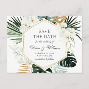 Orchidee Bohemian Groene Huwelijk Opslaan De Datu Briefkaart