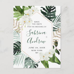 Orchidee Bohemian Groenery Trouwen Save The Date Briefkaart