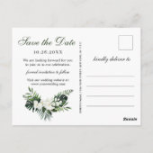 Orchidee Bohemian Groenery Trouwen  Save The Date Briefkaart (Achterkant)
