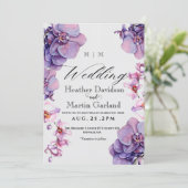 Orchidee Boho Elegante Tuin Bloem Bruiloft  Kaart (Staand voorkant)