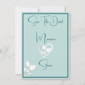 Orchidee Bright Green Bewaar de datum bruiloft Kaa Kaart (Achterkant)