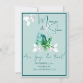 Orchidee Bright Green Bewaar de datum bruiloft Kaa Kaart (Voorkant)