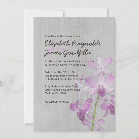 orchidee bruiloft kaart (Voorkant)
