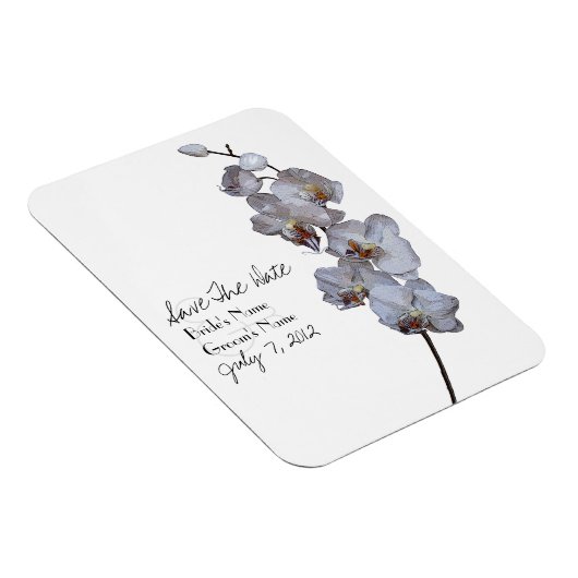 Orchidee Bruiloft Save The Date Magnet Magneet (Rechterzijde)