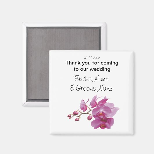 Orchidee bruiloft souvenirs Keepsakes Giveaways Magneet (Voorkant / Achterkant)