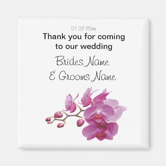 Orchidee bruiloft souvenirs Keepsakes Giveaways Magneet (Voorkant)