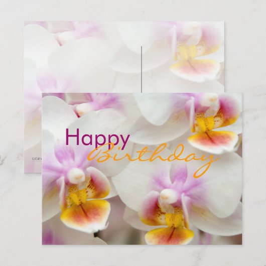 Orchidée ・ Carte postale Anniversaire (Devant / Derrière)