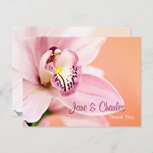 Orchidée ・ Carte postale Merci (Devant / Derrière)