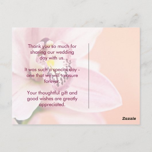 Orchidée ・ Carte postale Merci (Dos)