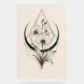 Orchidée céleste géométrique or acrylique premium (Recto)