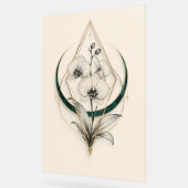 Orchidée céleste géométrique or acrylique premium (Angle)