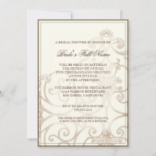 Orchidée de Cattleya taupe brun - Invitation Fête 