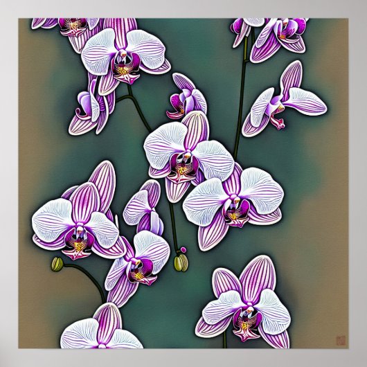 Orchidée de papillon - Impression d'art en toile (Devant)