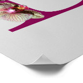 Orchidee Elegant Monogram Initiaal D Poster (Hoek)
