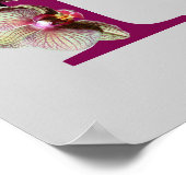 Orchidee Elegante Monogram Initiaal F Persoonlijk Poster (Hoek)