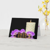 orchidee en kaars voor je denken kaart (Gele Bloem)