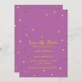 Orchidee en namaak goud folie stippen Save the Dat Save The Date (Voorkant / Achterkant)