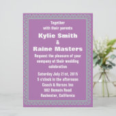 Orchidée et Faire-part de mariage verte à pruche (Debout devant)