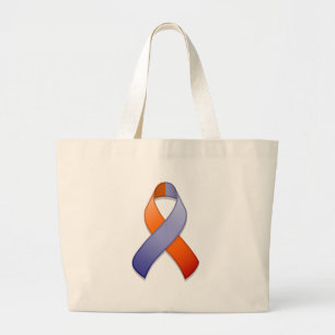 Orchidée et sac orange de ruban de conscience