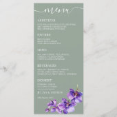 Orchidée fleur en saga vert Mariage carte menu (Devant)