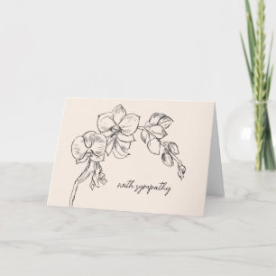 Orchidée Fleur Sympathie Carte Perte Funéraire Mem