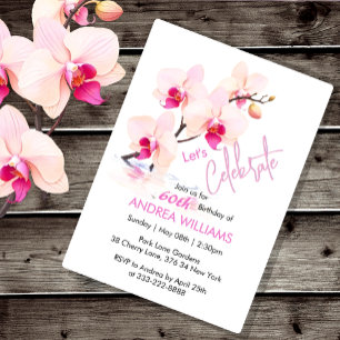 Orchidée fleurs 60e anniversaire Invitation