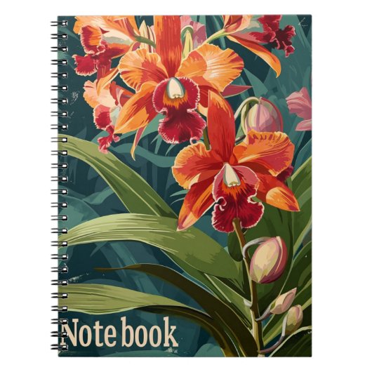 Orchidée fleurs Carnet Vintage (Devant)