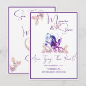 Orchidee Flower Save The Date Wedding Kaart (Voorkant / Achterkant)