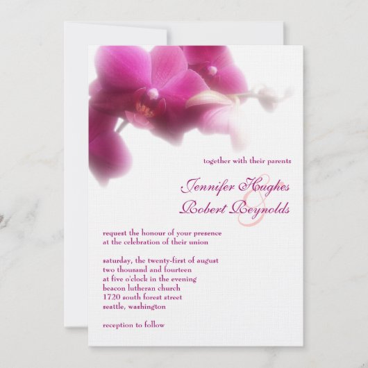 Orchidee formele bruiloft uitnodiging (Voorkant)