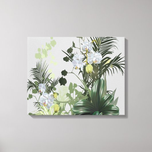 Orchidee Garden Floral Canvas Afdruk (Voorkant)